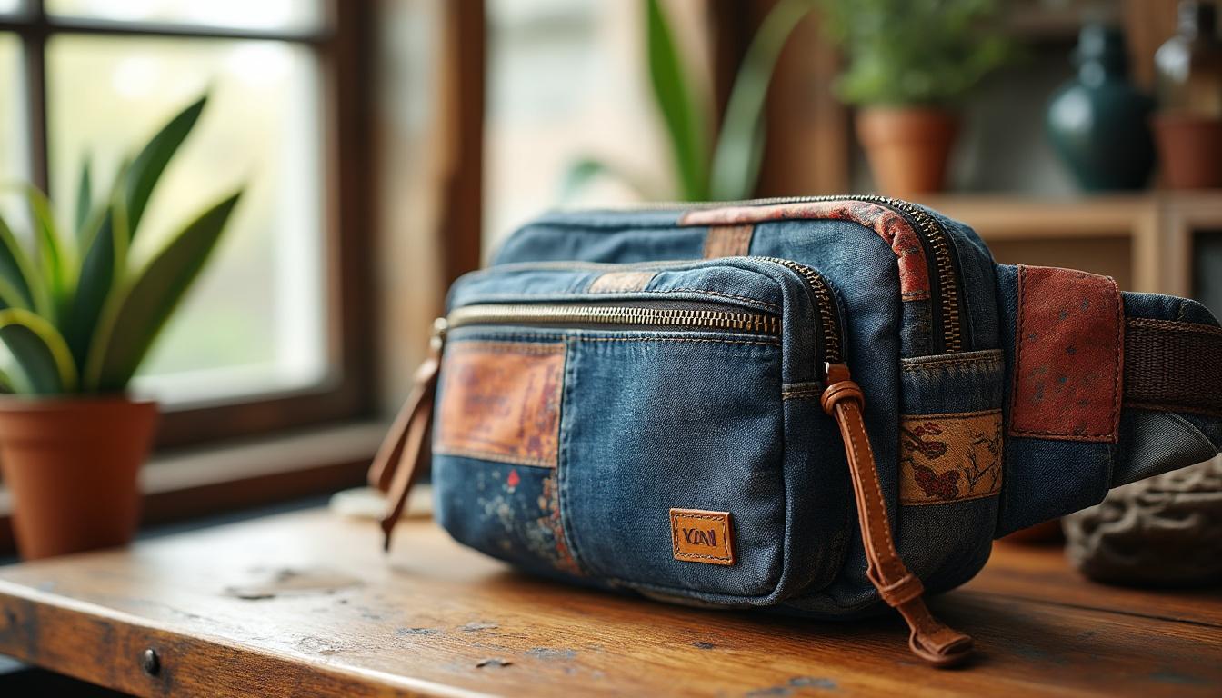 découvrez notre sac banane vintage en toile, un accessoire unique pour personnaliser votre style avec originalité et praticité.