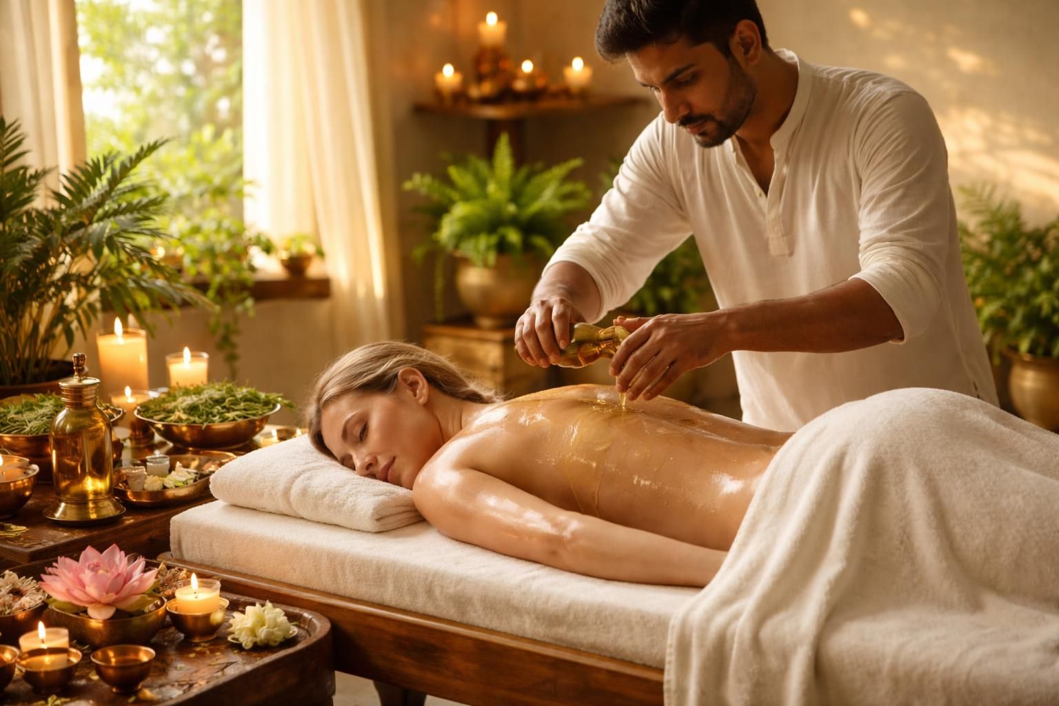 découvrez l'huile de massage ayurvédique, un remède naturel efficace pour apaiser le stress et l'anxiété, favorisant détente et bien-être.