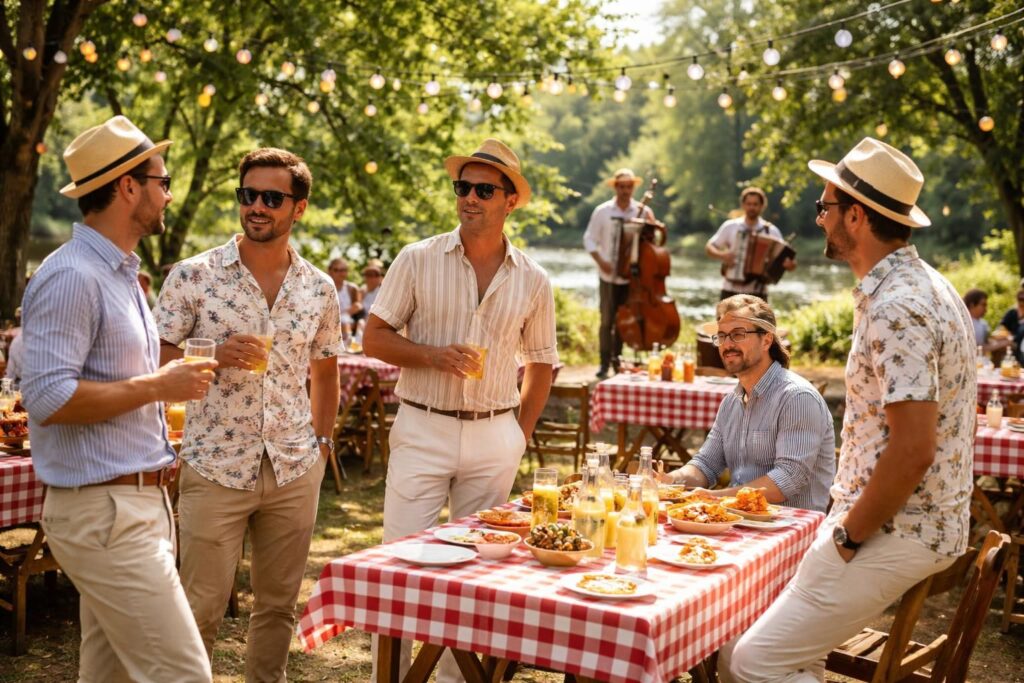découvrez les essentiels de la guinguette pour homme, des vêtements parfaits pour des vacances décontractées et stylées au bord de l'eau.