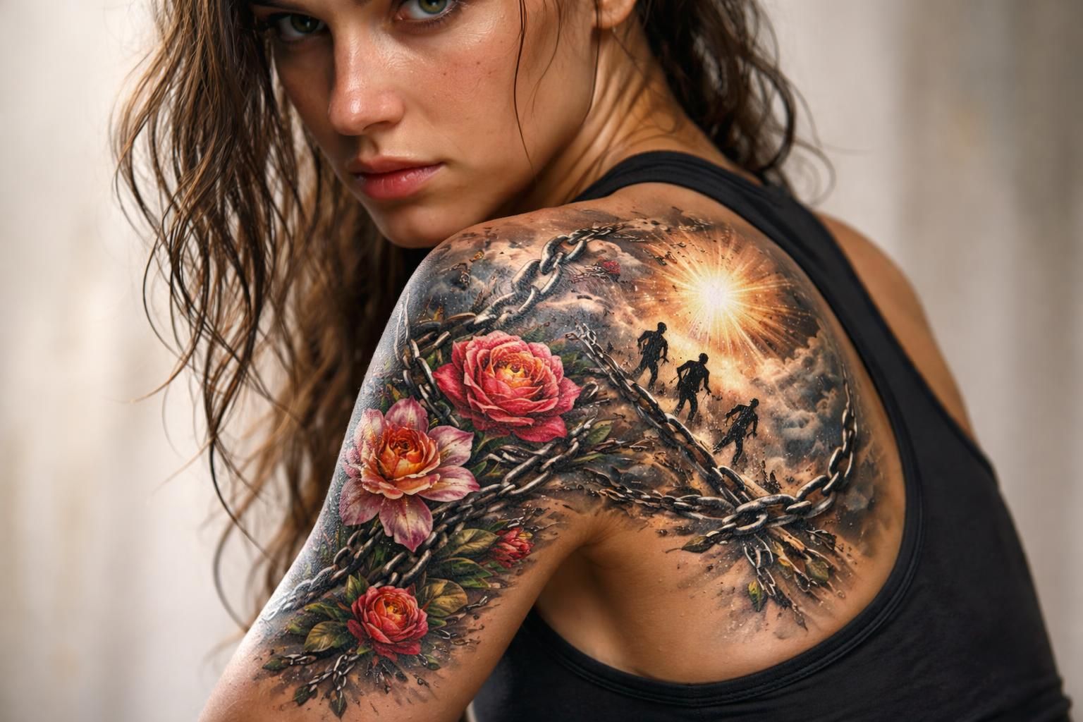 découvrez le tatouage du combat de la vie chez la femme, un symbole puissant de résilience et de force intérieure exprimé à travers l'art corporel.